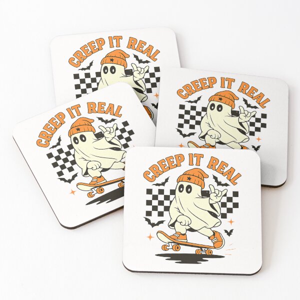 Item preview, Creep it Real Ghost Skateboard Halloween Skateboarding  designed and sold by TalalosART.