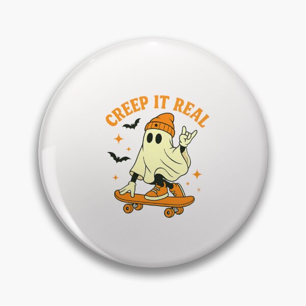 Item preview, Creep it Real Ghost Skateboard Halloween Skateboarding designed and sold by TalalosART.