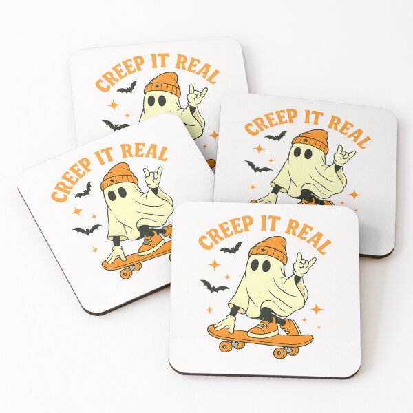 Item preview, Creep it Real Ghost Skateboard Halloween Skateboarding designed and sold by TalalosART.