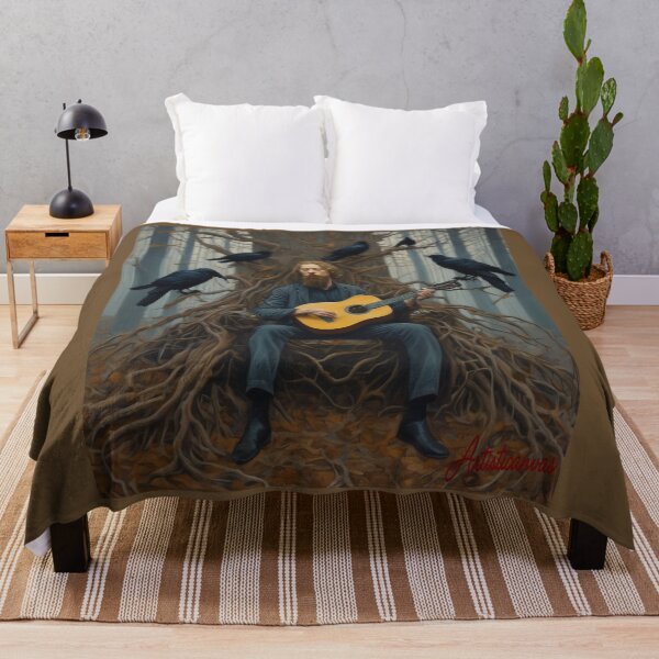 Item preview, "Mikael Åkerfeldt: Enthroned in Misty Forest, Guitar in Hand" designed and sold by Artisticanvas.