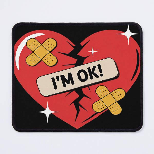 Item preview, i'm ok broken heart graphic bandages bandaids designed and sold by MAKOPOKOShop.