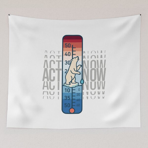 Item preview, Climate Change Alert: Cute Polar Bear on Melting Ice - Environmental Awareness Art designed and sold by H Jonas.