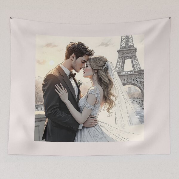 Item preview, "Eternal Love, Captured in Paris!; A Romantic Moment: Love in the Shadow of the Eiffel Tower designed and sold by Creative-RE.