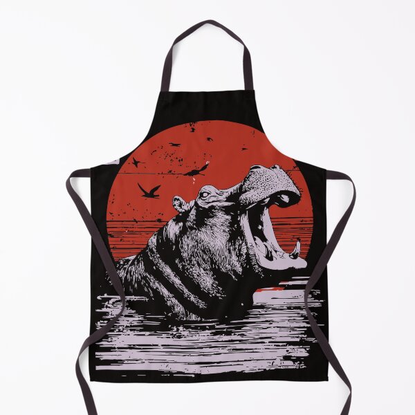 Item preview, Fierce Hippo Roaring African River Beast Wildlife Art designed and sold by TuncGK.