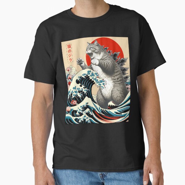 Item preview, Catzilla Cat Japanese Art Funny Cat Gifts For Men Women Kid designed and sold by chung2525.