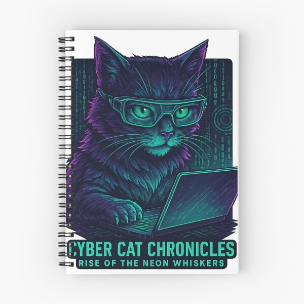 Item preview, Cyber Cat Hacker: Neon Code Defender of Tomorrow designed and sold by ‏Designly Yours‏.