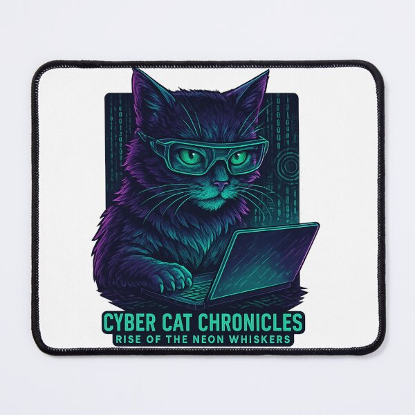 Item preview, Cyber Cat Hacker: Neon Code Defender of Tomorrow designed and sold by ‏Designly Yours‏.
