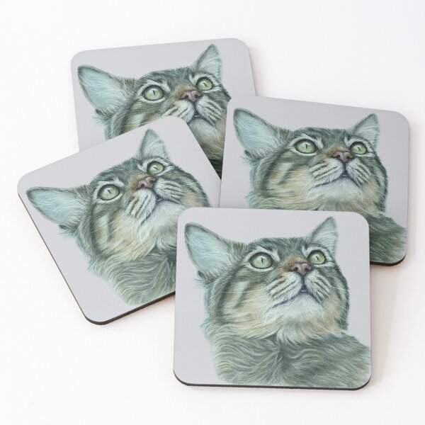 Item preview, Cat looking up designed and sold by Paws & Petals Art.
