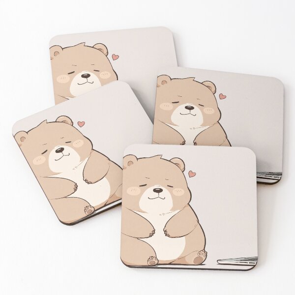 Artikelvorschau, „Süßer, pummeliger Bär, verliebt in Laptop – Minimalistische Kawaii-Kunst“ entworfen und verkauft von TSoma.