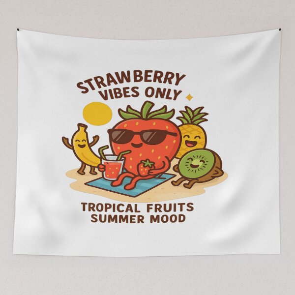 Item preview, Strawberry Vibes Only – Tropical Fruits Summer Mood designed and sold by ‏Designly Yours‏.