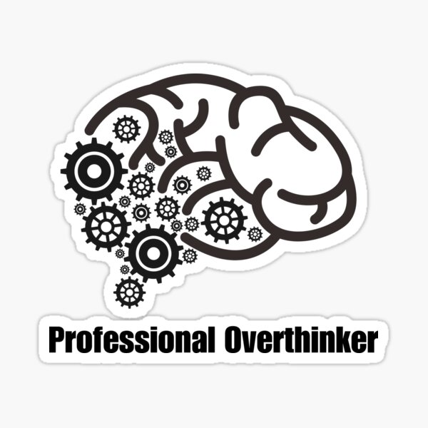 Item preview, Professional Overthinker – Brain & Gears Illustration designed and sold by RubyMoonStudio.