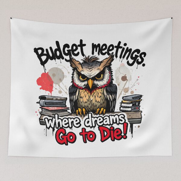 Item preview, Budget Meeting Office Humor Owl Design designed and sold by FoxyJags.