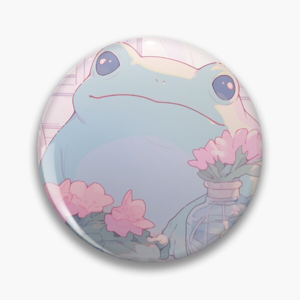 Item preview, Kawaii Frog Surrounded by Flowers – Chill Vibes Only designed and sold by TSoma.
