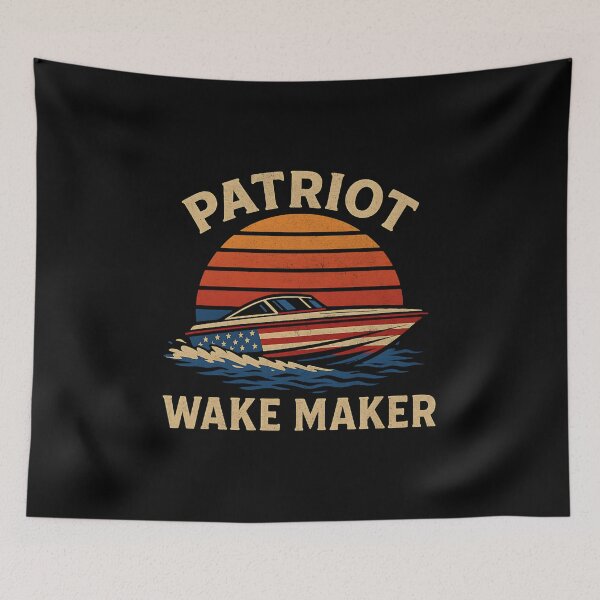 Item preview, Patriot Wake Maker USA American Flag Boat Drag Boat Racing Patriotic Watercraft Boating 4th Of July  designed and sold by CarantinedChaos.