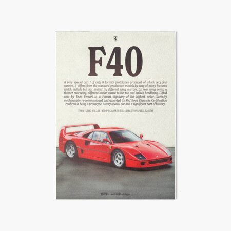 Artikel-Vorschau von Ferrari F40 Prototyp 1987 Retro-Auto Vintage Poster, designt und verkauft von i4rtny.