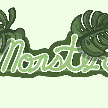 Artwork thumbnail, Monstera Houseplant Lettering by FrogArtShop