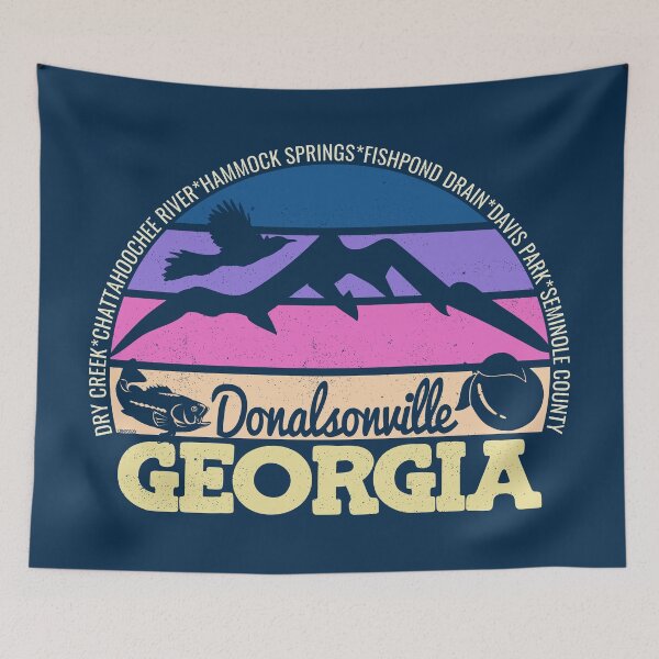 Item preview, Donalsonville Georgia Sunset Retro Vintage Local Pride Logo designed and sold by CRHPOD20.