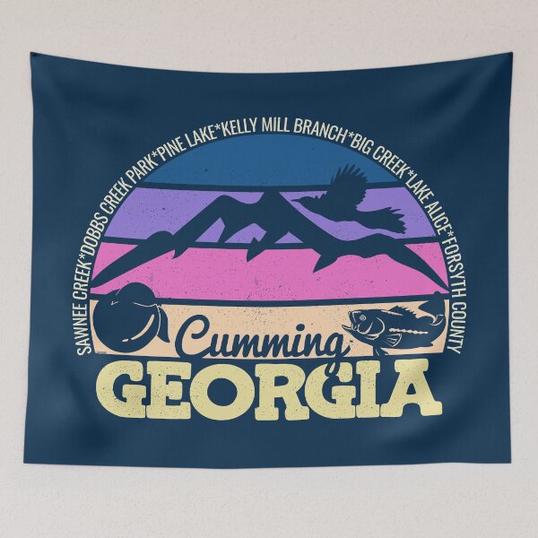 Item preview, Cumming Georgia Sunset Retro Vintage Local Pride Logo designed and sold by CRHPOD20.