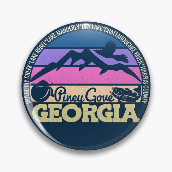 Item preview, Piney Grove Georgia Sunset Retro Vintage Local Pride Logo designed and sold by CRHPOD20.