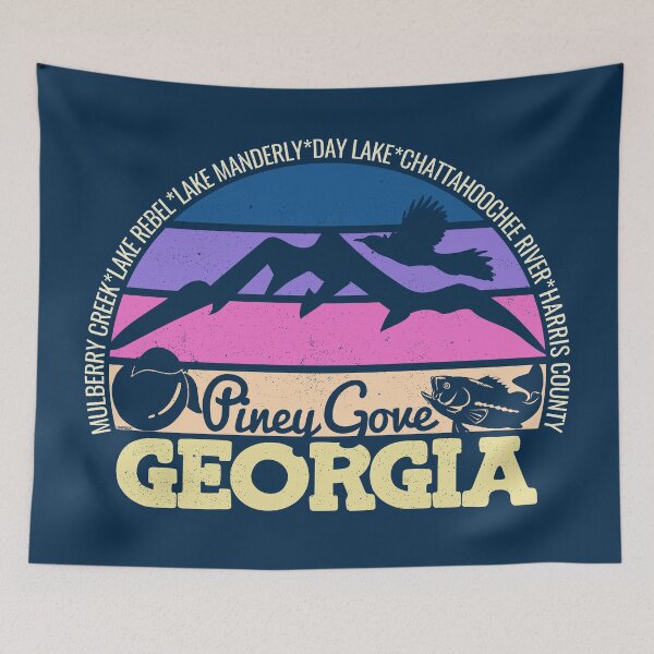 Item preview, Piney Grove Georgia Sunset Retro Vintage Local Pride Logo designed and sold by CRHPOD20.
