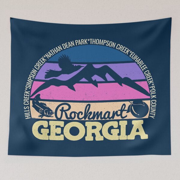 Item preview, Rockmart Georgia Sunset Retro Vintage Local Pride Logo designed and sold by CRHPOD20.