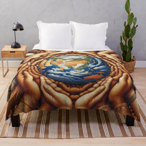 Item preview, Hands Holding Earth – Unity in Diversity, World Peace and Environmental Art designed and sold by Illuministique.
