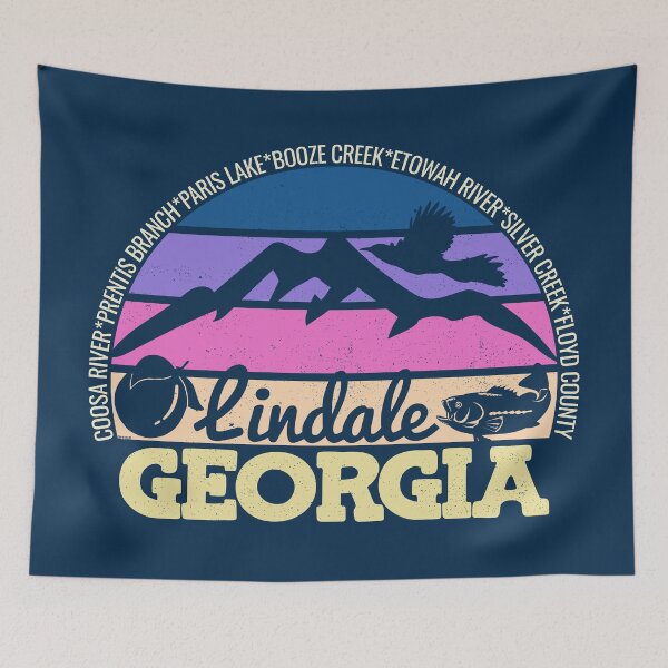 Item preview, Lindale Georgia Sunset Retro Vintage Local Pride Logo designed and sold by CRHPOD20.