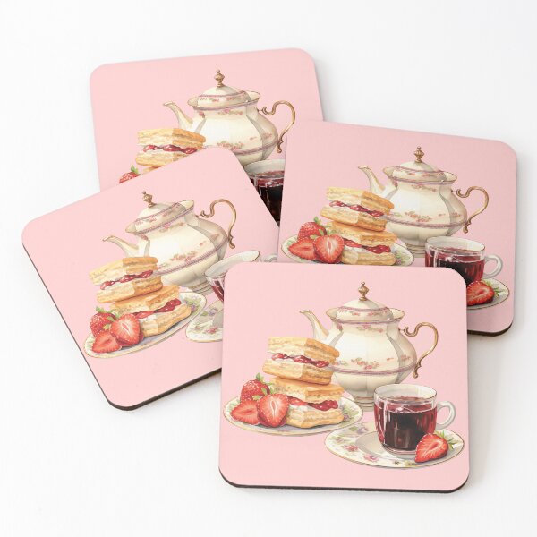 Item preview, English Afternoon Strawberry Tea With Strawberry And Cream Crumpets designed and sold by Alicia Chee.