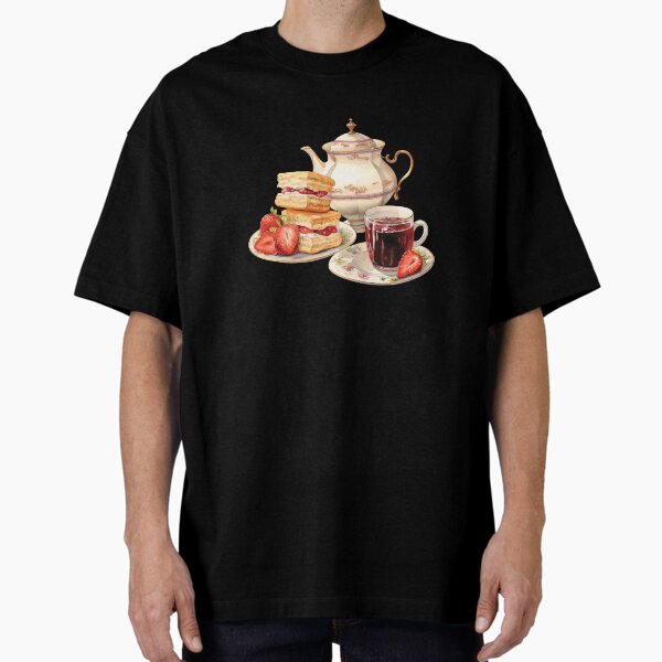 Item preview, English Afternoon Strawberry Tea With Strawberry And Cream Crumpets designed and sold by Alicia Chee.