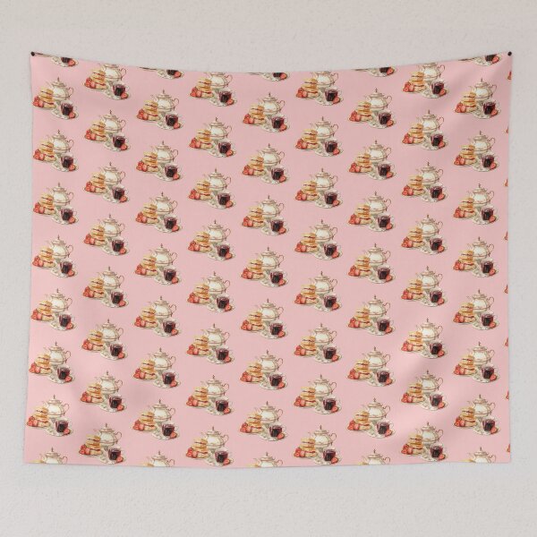 Item preview, English Afternoon Strawberry Tea With Strawberry And Cream Crumpets designed and sold by Alicia Chee.