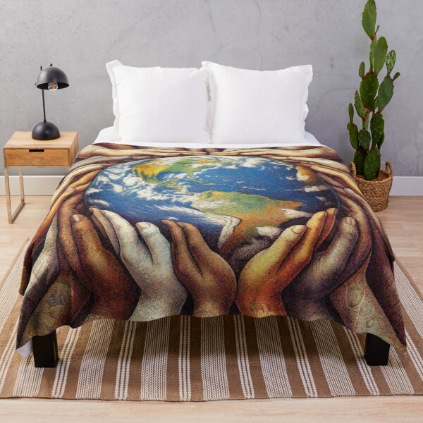 Item preview, Hands Holding Earth – Unity in Diversity, World Peace and Environmental Art designed and sold by Illuministique.