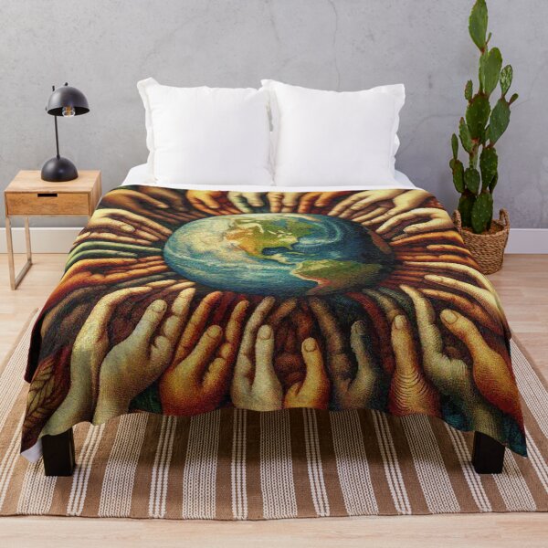 Item preview, Hands Holding Earth – Unity in Diversity, World Peace and Environmental Art designed and sold by Illuministique.