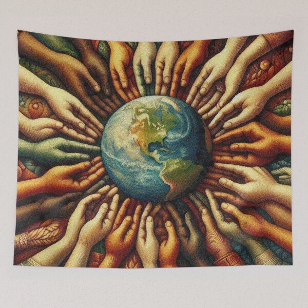 Item preview, Hands Holding Earth – Unity in Diversity, World Peace and Environmental Art designed and sold by Illuministique.