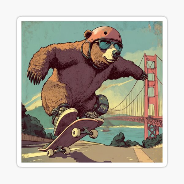 Item preview, Skate Boarding Bear San Francisco Version designed and sold by juleseastbitch.