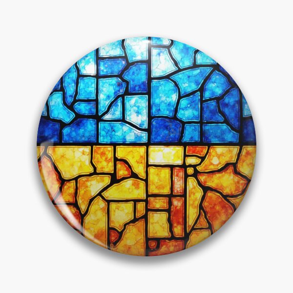 Item preview, Stained Glass Mosaic Ukraine Flag S02 designed and sold by PerfectDay2Play.