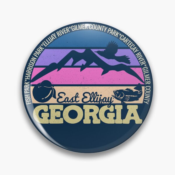 Item preview, East Ellijay Georgia Sunset Retro Vintage Local Pride Logo designed and sold by CRHPOD20.