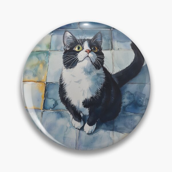 Item preview, Tuxedo Cat in Kitchen designed and sold by laurashawart.