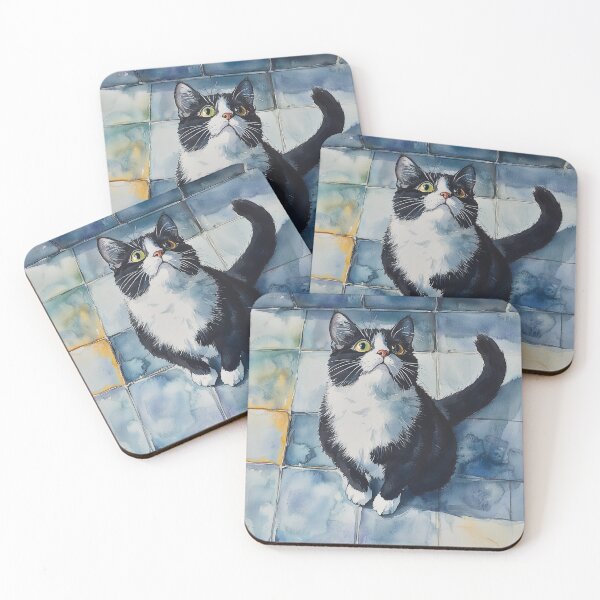 Item preview, Tuxedo Cat in Kitchen designed and sold by laurashawart.