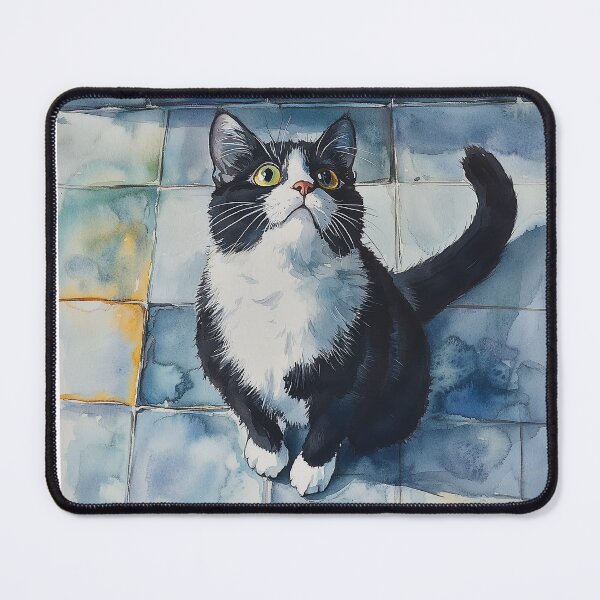 Item preview, Tuxedo Cat in Kitchen designed and sold by laurashawart.