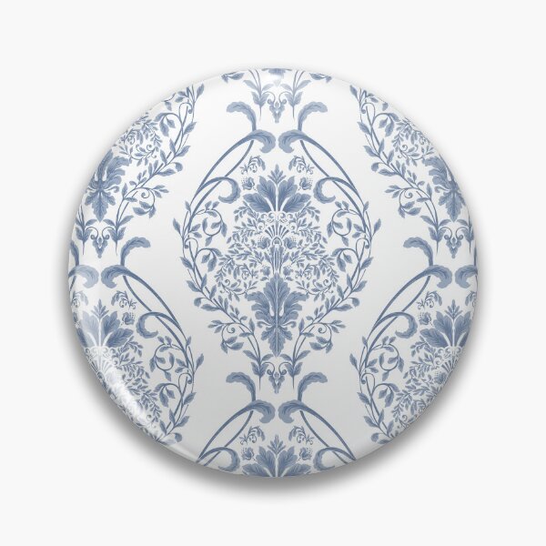 Artikelvorschau, Elegantes blaues Damast-Motivmuster – Vintage florales Ornamentdesign entworfen und verkauft von LeoraAtelier.