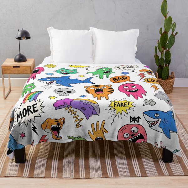 Item preview, Edgy Monster Doodle Cartoon Pattern designed and sold by tretyakov.