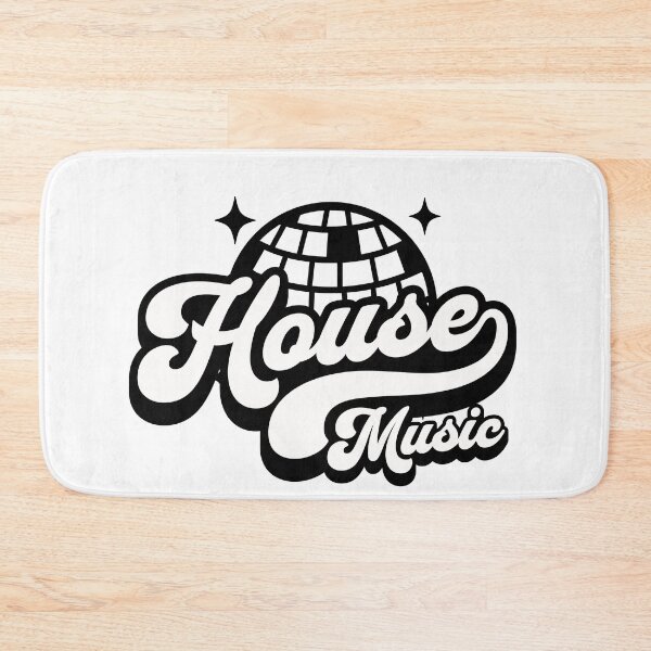 Item preview, HOUSE MUSIC - Disco Ball Font Steez (BLACK) designed and sold by Discothreadz.