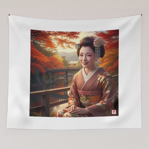 Item preview, Autumn Colors of the Ancient Capital: Maple Leaves and Maiko designed and sold by schwa24jpn.
