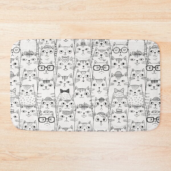 Item preview, Quirky Doodle Cat Crowd Pattern designed and sold by tretyakov.