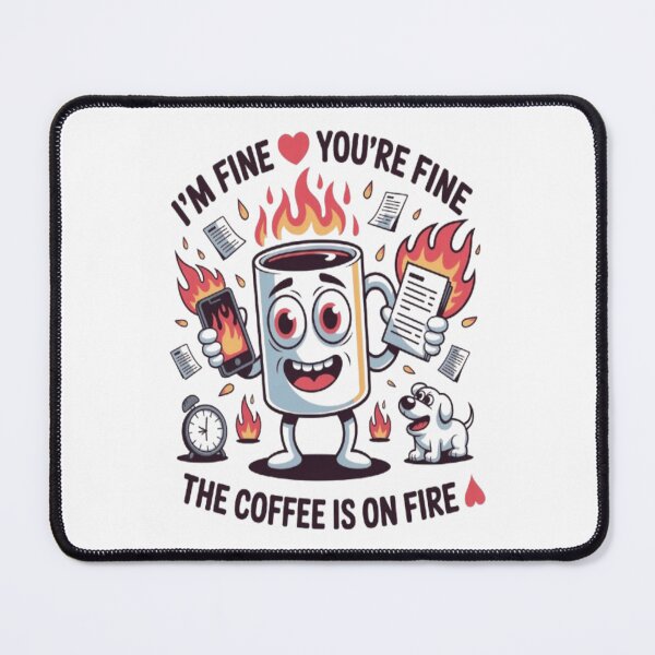Item preview, Funny Coffee Mug on Fire – Chaotic Cartoon Design for Caffeine Lovers designed and sold by Petpixy.