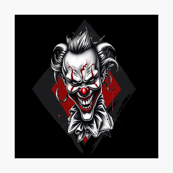 Item preview, Killer Clown Gothic Horror Tattoo Style designed and sold by UNK-Fatigues.