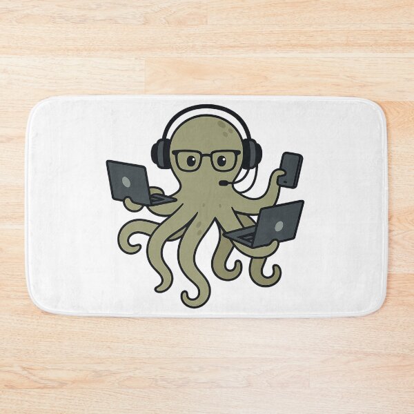 Item preview, Octopus Hacker - Funny Tech Octopus Cartoon designed and sold by CoolThings Creative.
