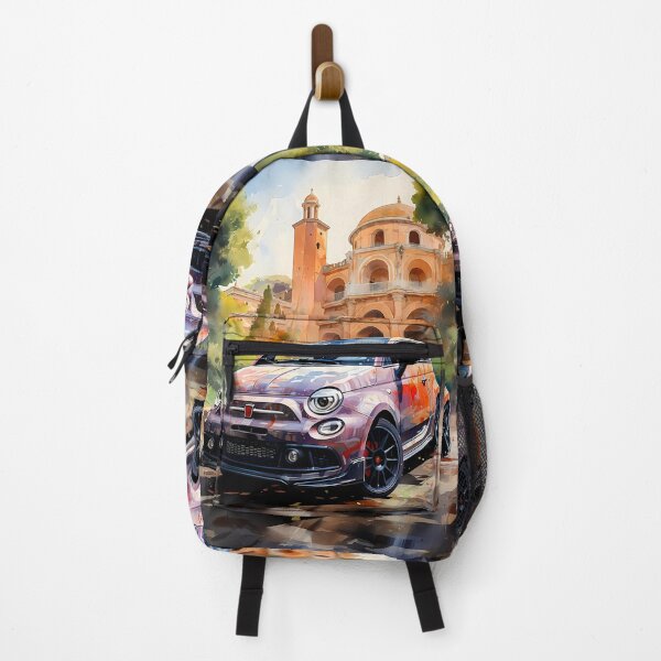 Item preview, Aggressive Hatchback Car Surrounded By Classic Italian Cityscape designed and sold by RevUpDesign.