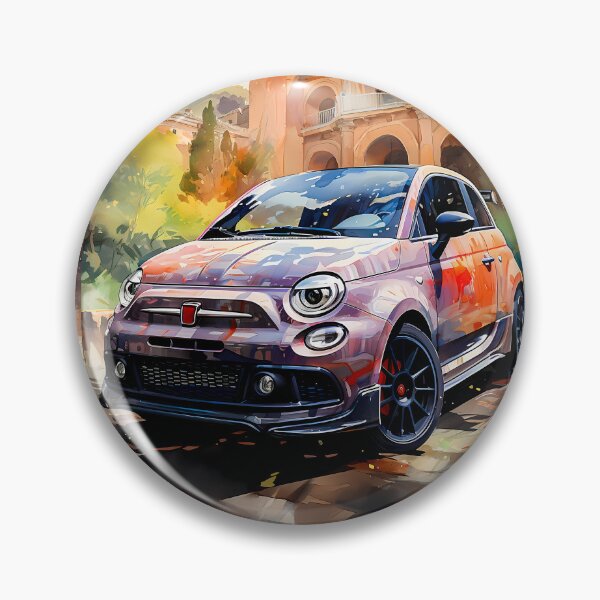 Item preview, Aggressive Hatchback Car Surrounded By Classic Italian Cityscape designed and sold by RevUpDesign.