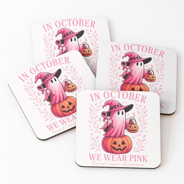 Item preview, In October We Wear Pink Breast Cancer Awareness Halloween designed and sold by cawtoon.